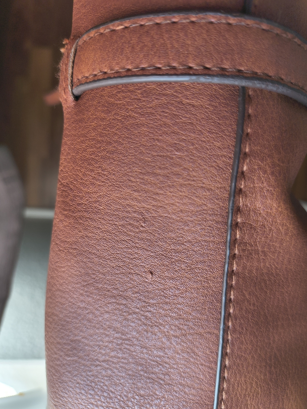 Check The Description,Classic Tan Leather Tote Bag - Structured Everyday Handbag - Picture 8 of 11